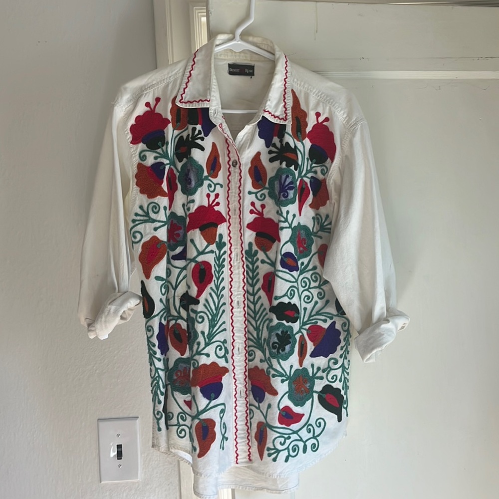 Vintage Embroidered Button Up